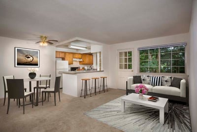 Spacious living area at Gateway Square Apartments in Temple Hills, MD